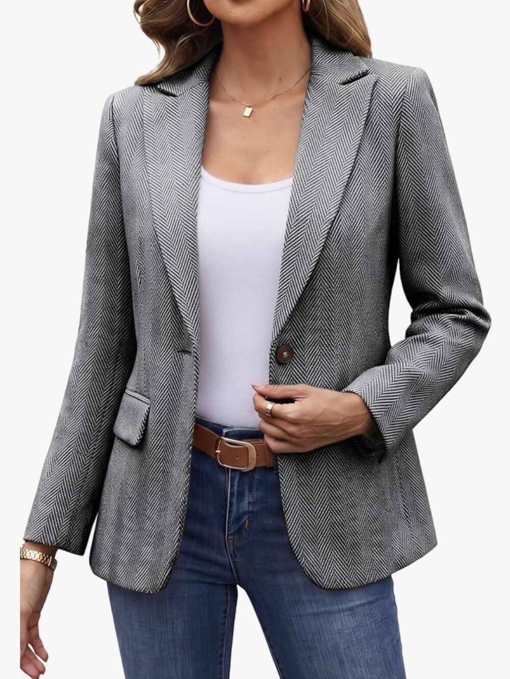 NWT Elleven Herringbone Blazer Jacket - XL